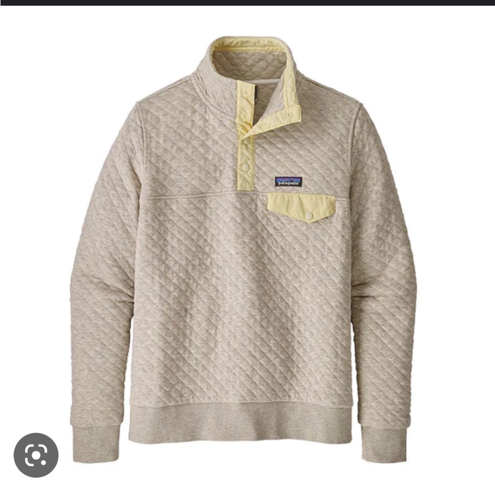Patagonia Quilted Pullover in Cream and Yellow